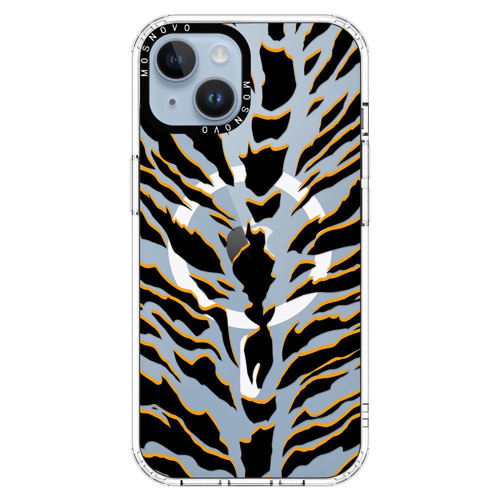 Tiger Print Phone Case - iPhone 14 Plus Case - MOSNOVO