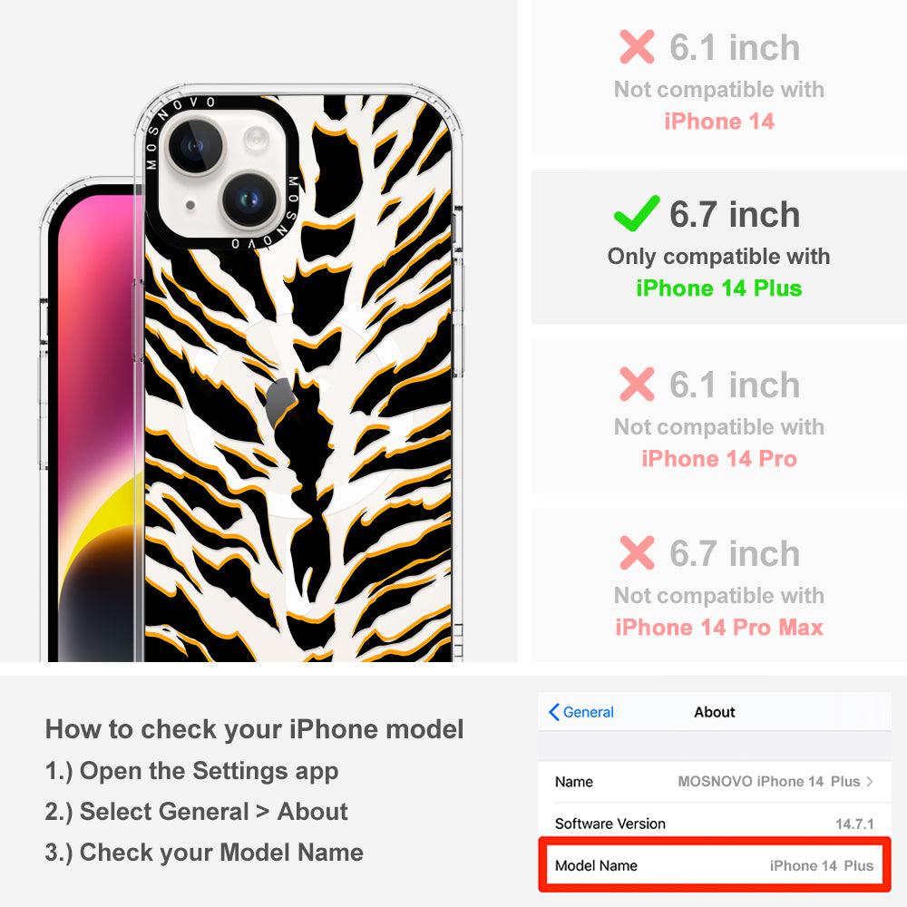 Tiger Print Phone Case - iPhone 14 Plus Case - MOSNOVO