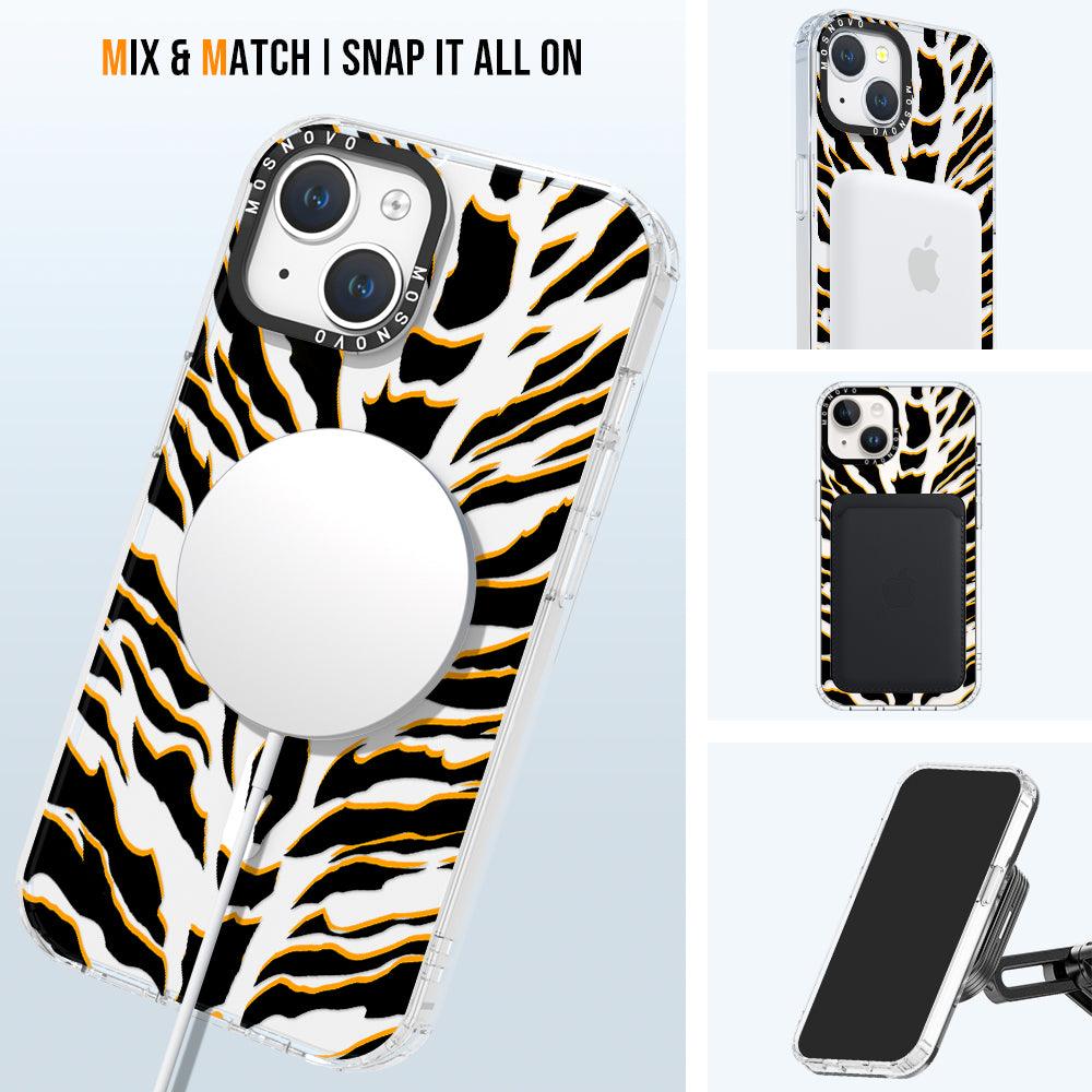 Tiger Print Phone Case - iPhone 14 Plus Case - MOSNOVO