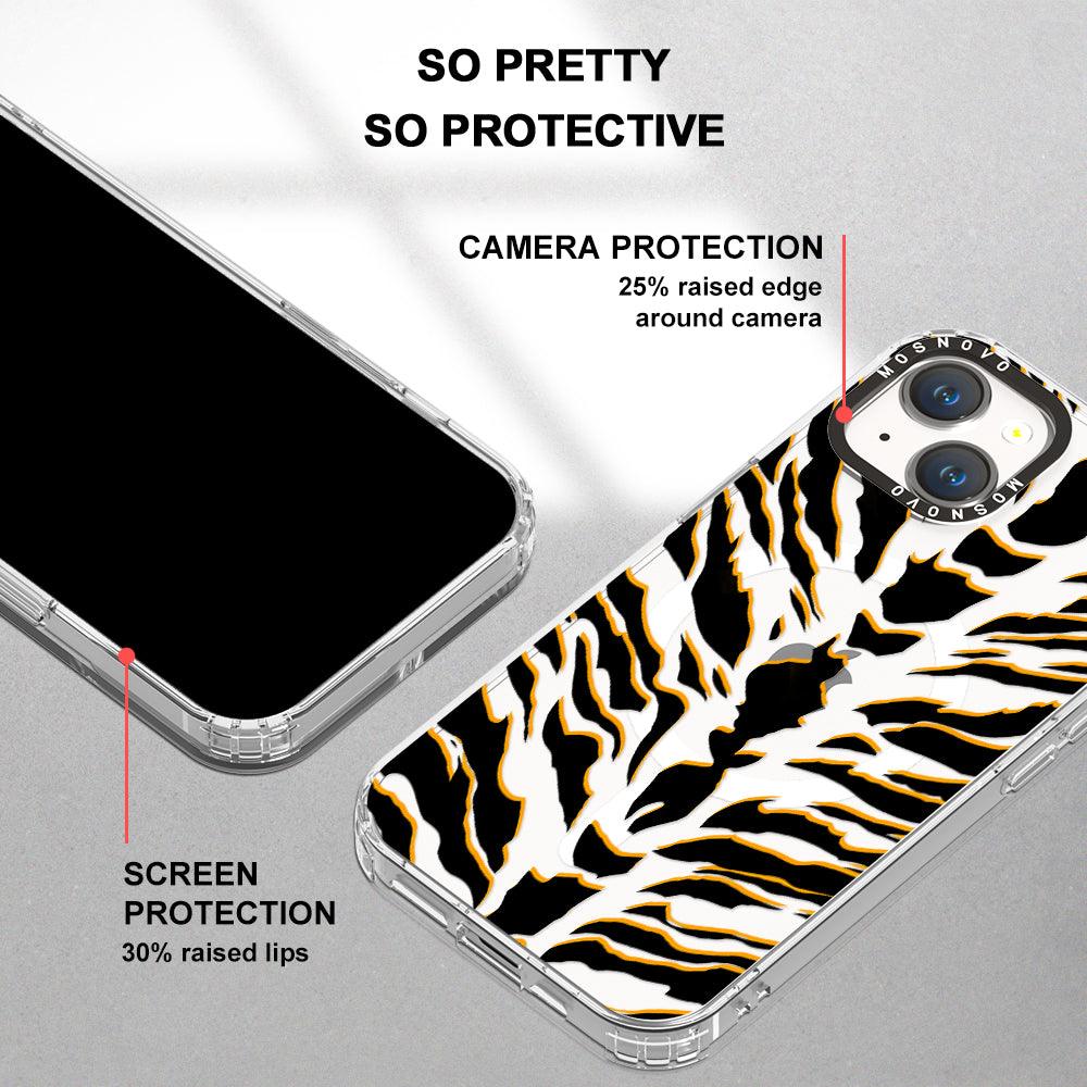 Tiger Print Phone Case - iPhone 14 Plus Case - MOSNOVO