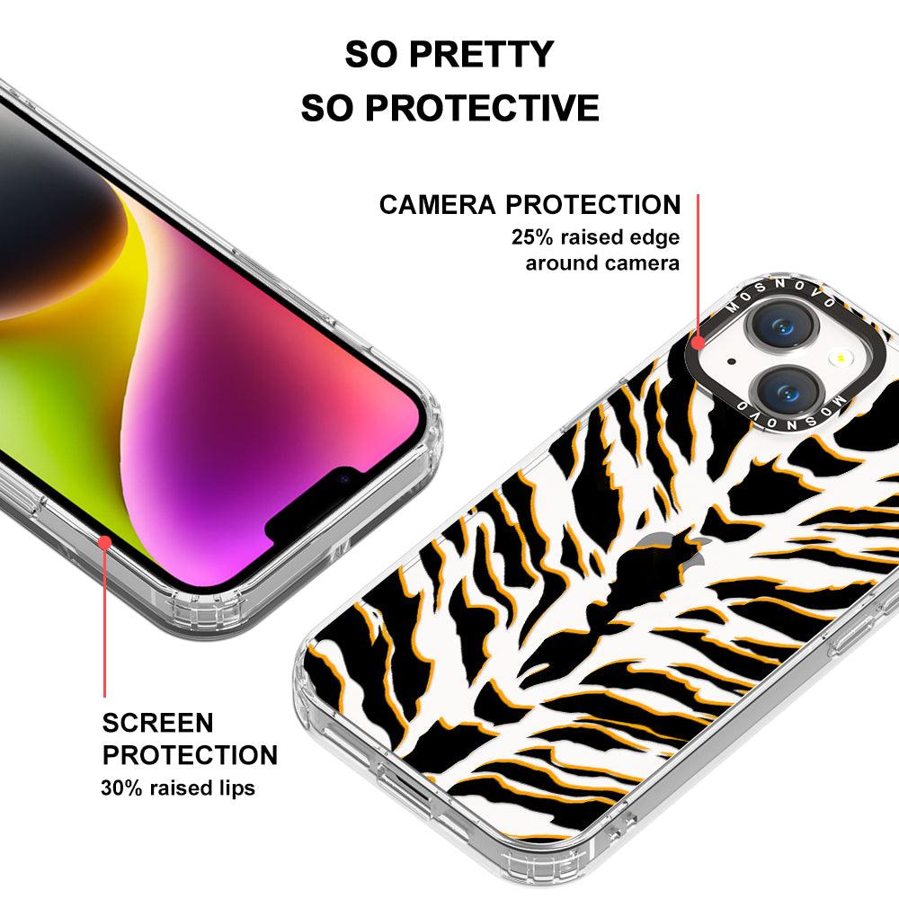 Tiger Print Phone Case - iPhone 14 Plus Case - MOSNOVO