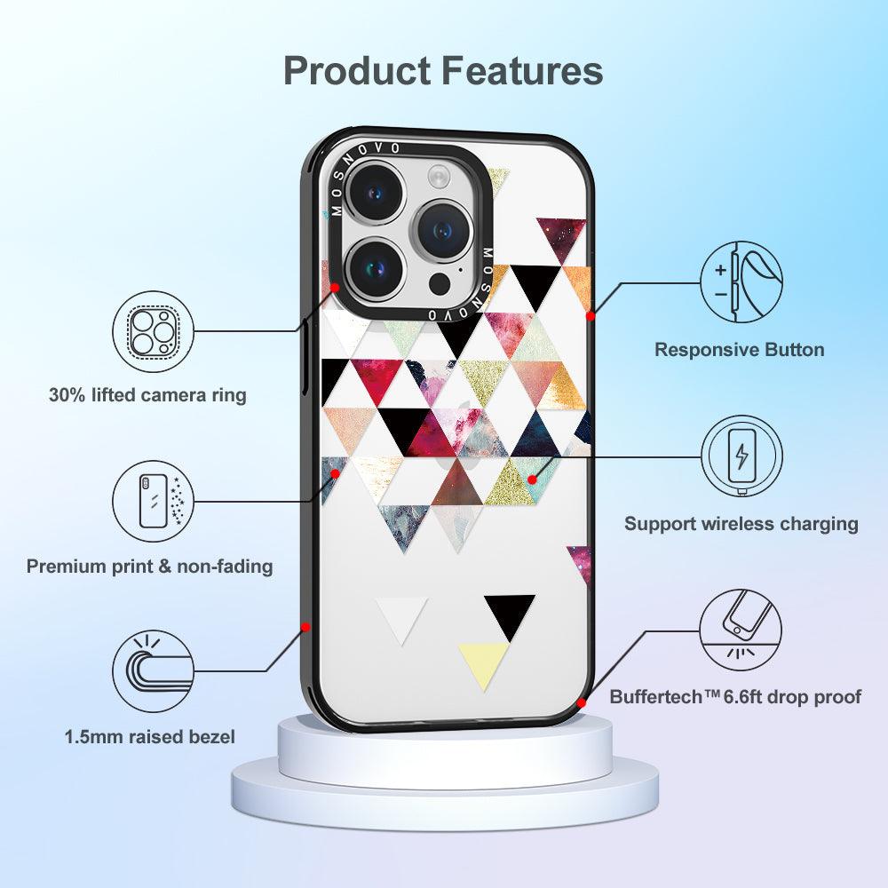 Triangles Stone Marble Phone Case - iPhone 14 Pro Case - MOSNOVO