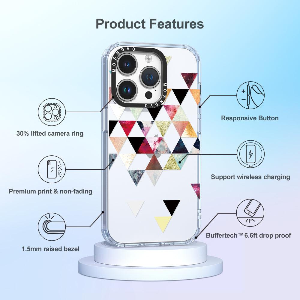 Triangles Stone Marble Phone Case - iPhone 14 Pro Case - MOSNOVO
