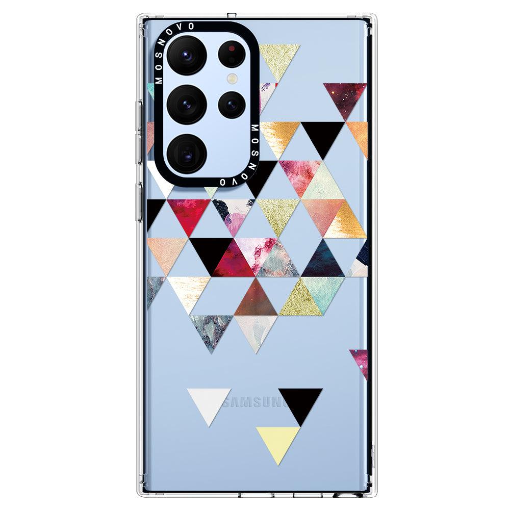 Triangles Stone Marble Phone Case - Samsung Galaxy S22 Ultra Case - MOSNOVO