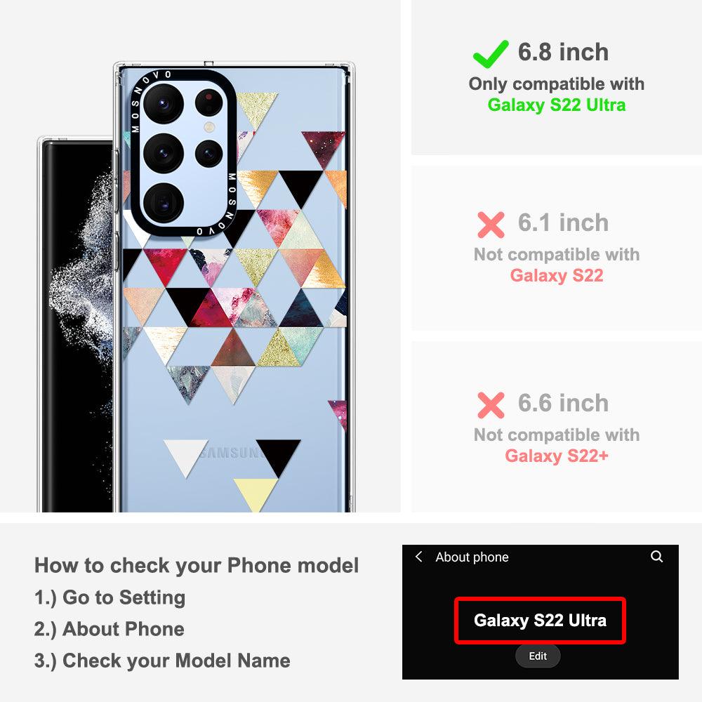 Triangles Stone Marble Phone Case - Samsung Galaxy S22 Ultra Case - MOSNOVO