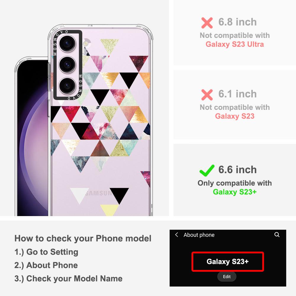 Triangles Stone Marble Phone Case - Samsung Galaxy S23 Plus Case - MOSNOVO
