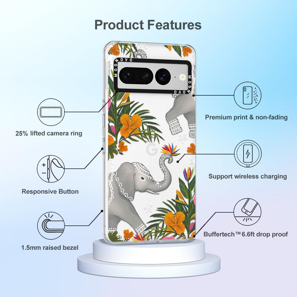 Tribal Elephant Phone Case - Google Pixel 7 Pro Case - MOSNOVO