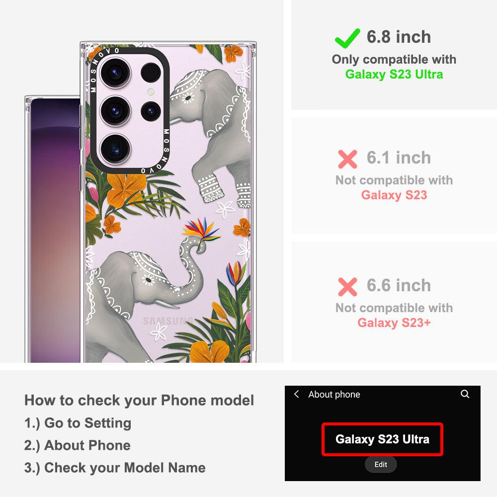 Tribal Elephant Phone Case - Samsung Galaxy S23 Ultra Case - MOSNOVO