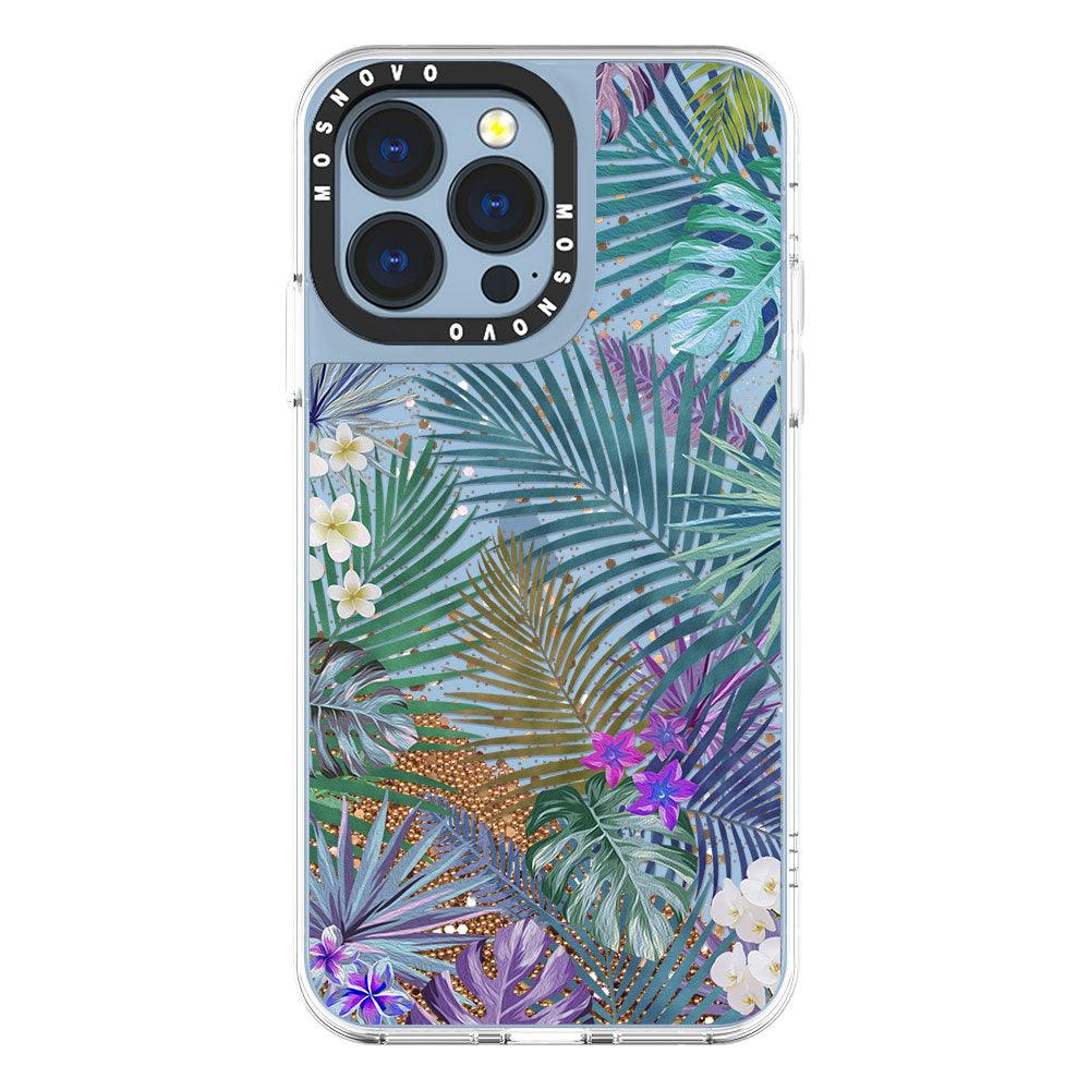 Tropical Forests Glitter Phone Case - iPhone 13 Pro Case - MOSNOVO