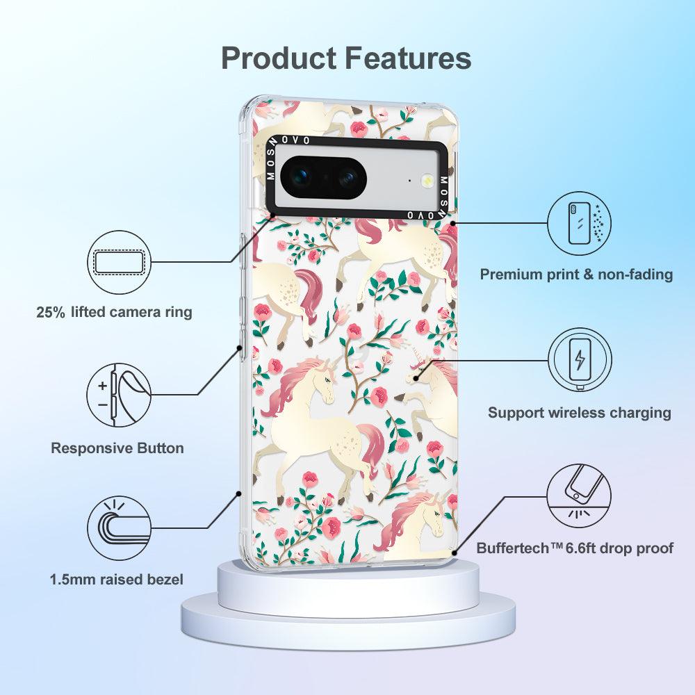 Unicorn Flower Garden Phone Case - Google Pixel 7 Case - MOSNOVO