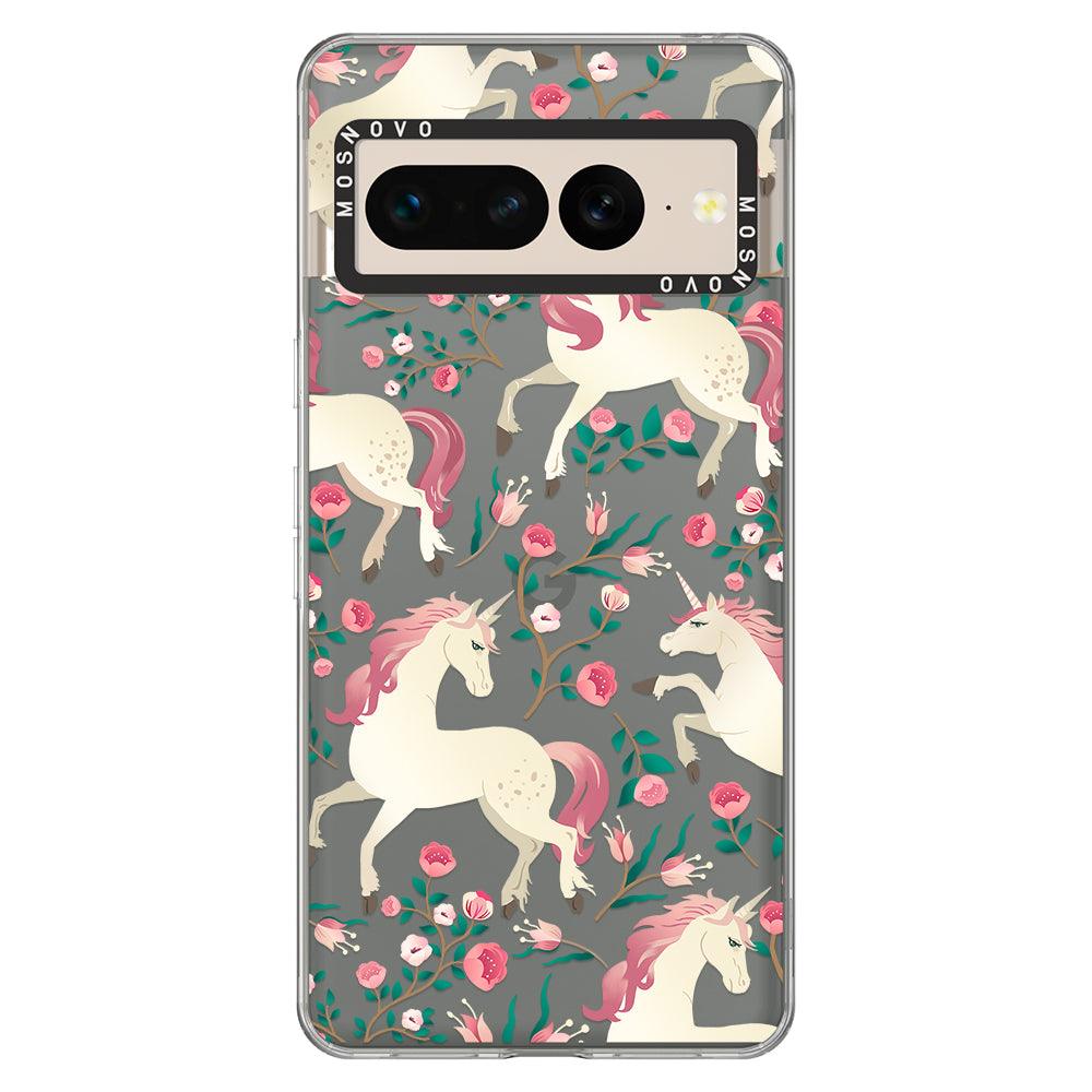 Unicorn Flower Garden Phone Case - Google Pixel 7 Pro Case - MOSNOVO