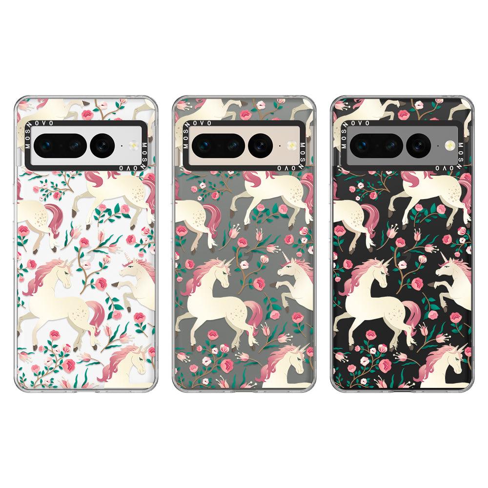 Unicorn Flower Garden Phone Case - Google Pixel 7 Pro Case - MOSNOVO