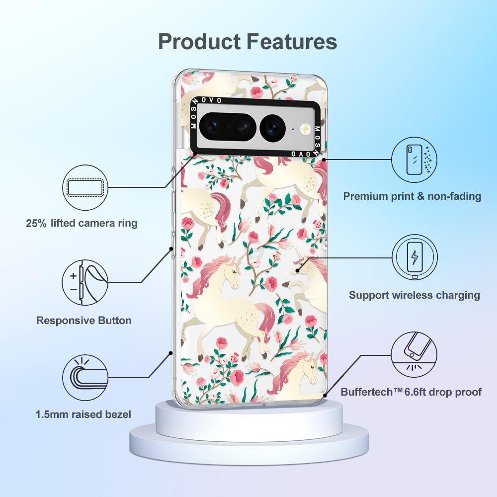 Unicorn Flower Garden Phone Case - Google Pixel 7 Pro Case - MOSNOVO