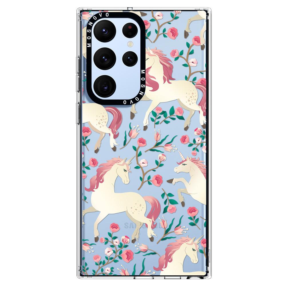 Unicorn Flower Garden Phone Case - Samsung Galaxy S22 Ultra Case - MOSNOVO