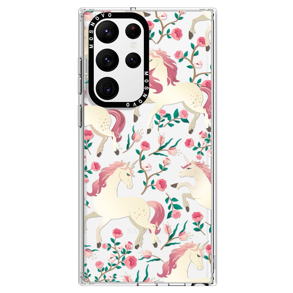 Unicorn Flower Garden Phone Case - Samsung Galaxy S22 Ultra Case - MOSNOVO