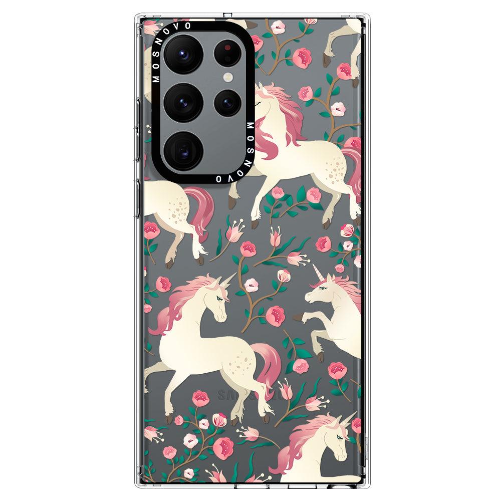 Unicorn Flower Garden Phone Case - Samsung Galaxy S22 Ultra Case - MOSNOVO