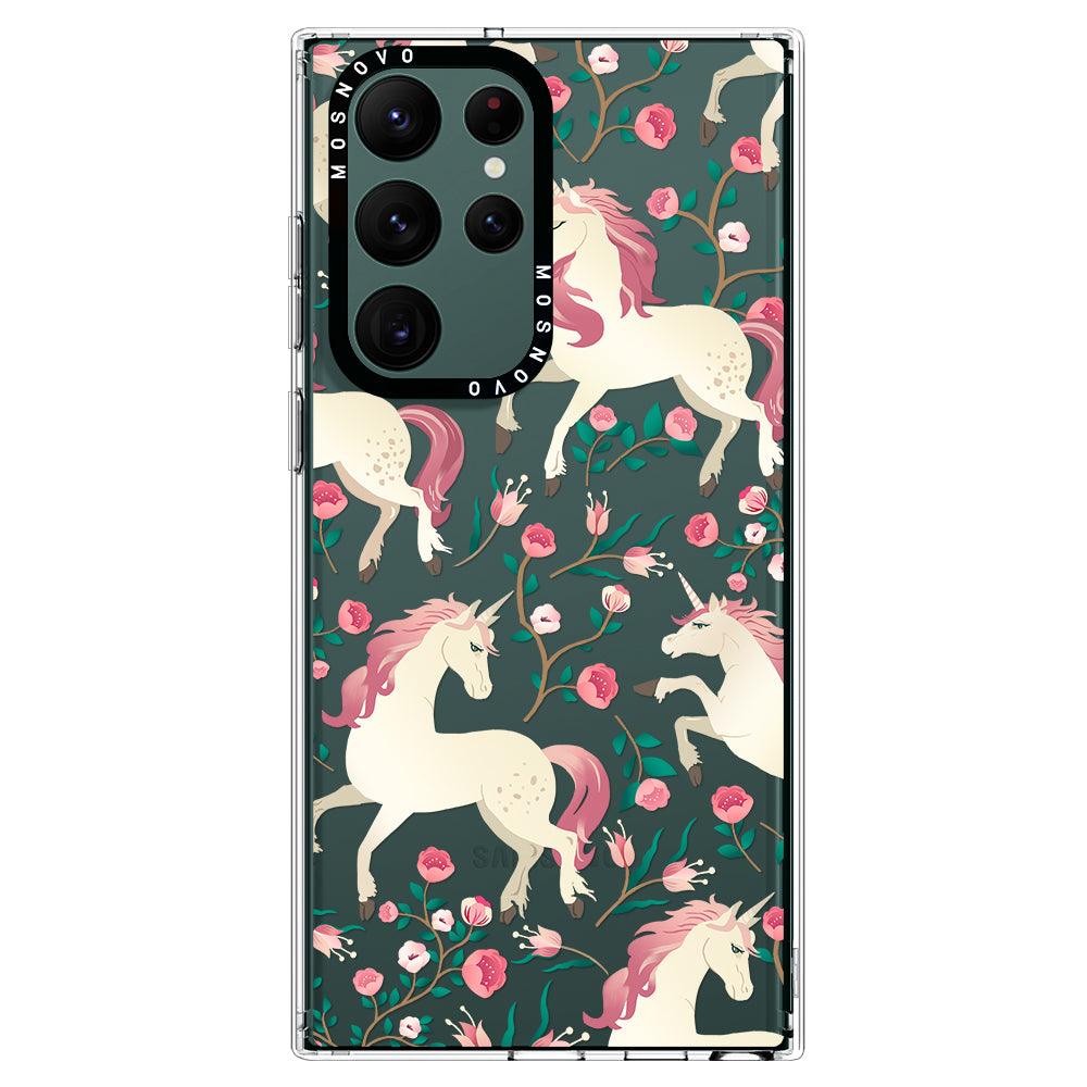 Unicorn Flower Garden Phone Case - Samsung Galaxy S22 Ultra Case - MOSNOVO