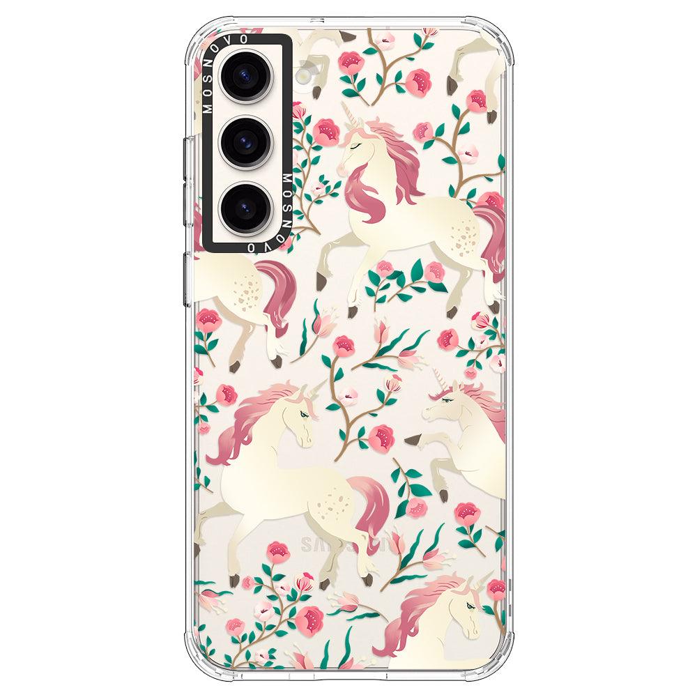 Unicorn Flower Garden Phone Case - Samsung Galaxy S23 Case - MOSNOVO