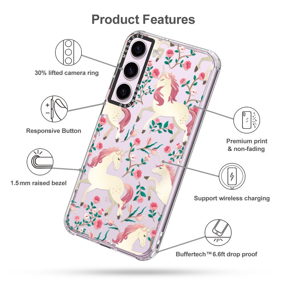 Unicorn Flower Garden Phone Case - Samsung Galaxy S23 Case - MOSNOVO