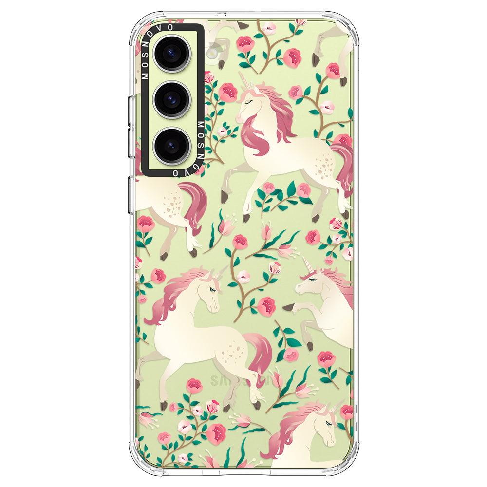 Unicorn Flower Garden Phone Case - Samsung Galaxy S23 Case - MOSNOVO