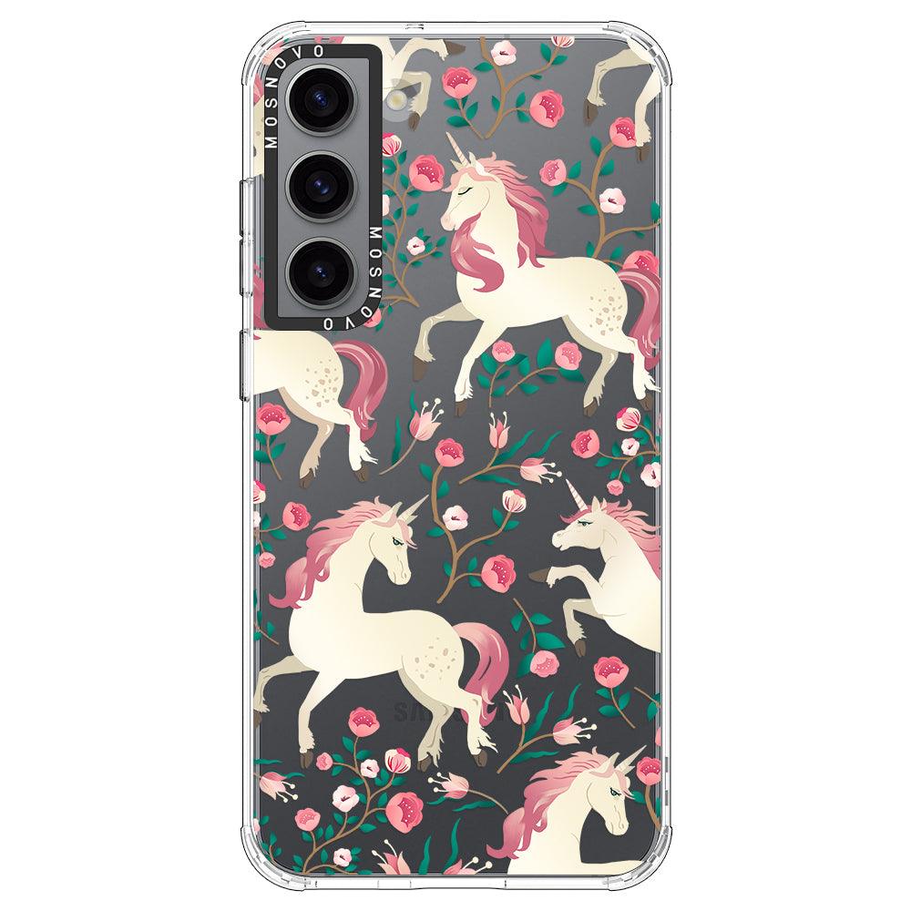 Unicorn Flower Garden Phone Case - Samsung Galaxy S23 Case - MOSNOVO