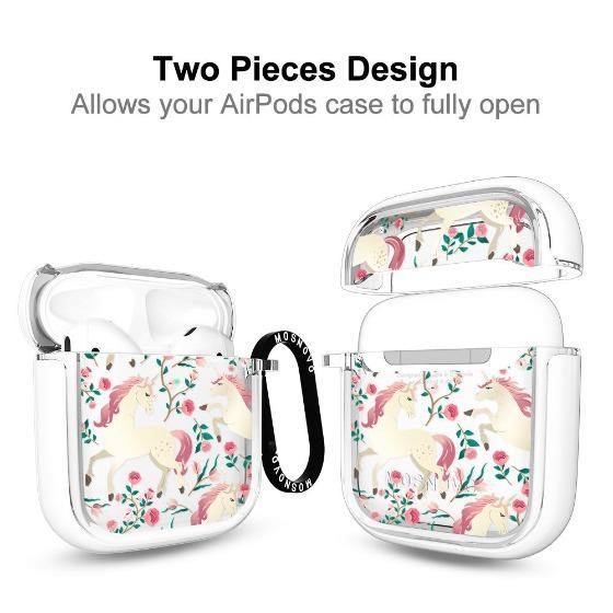 Unicorn with Floral AirPods 1/2 Case - MOSNOVO