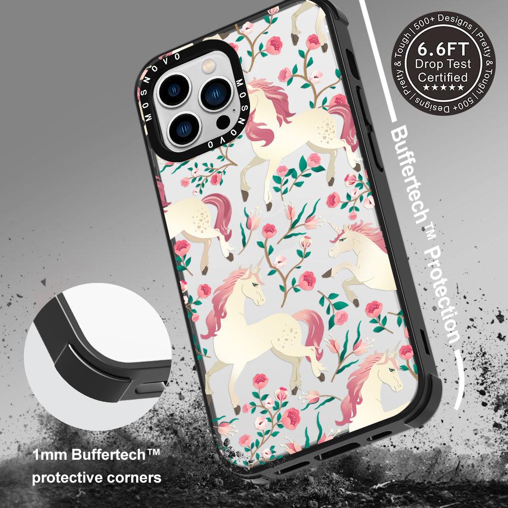 Unicorn with Floral Phone Case - iPhone 13 Pro Max Case - MOSNOVO