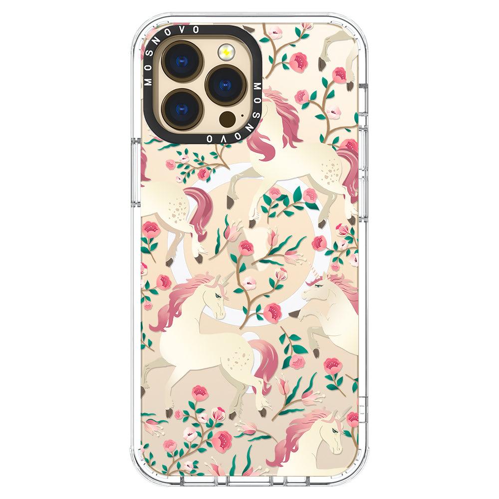 Unicorn with Floral Phone Case - iPhone 13 Pro Max Case - MOSNOVO