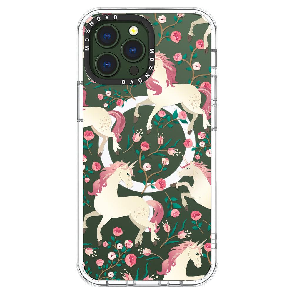 Unicorn with Floral Phone Case - iPhone 13 Pro Max Case - MOSNOVO