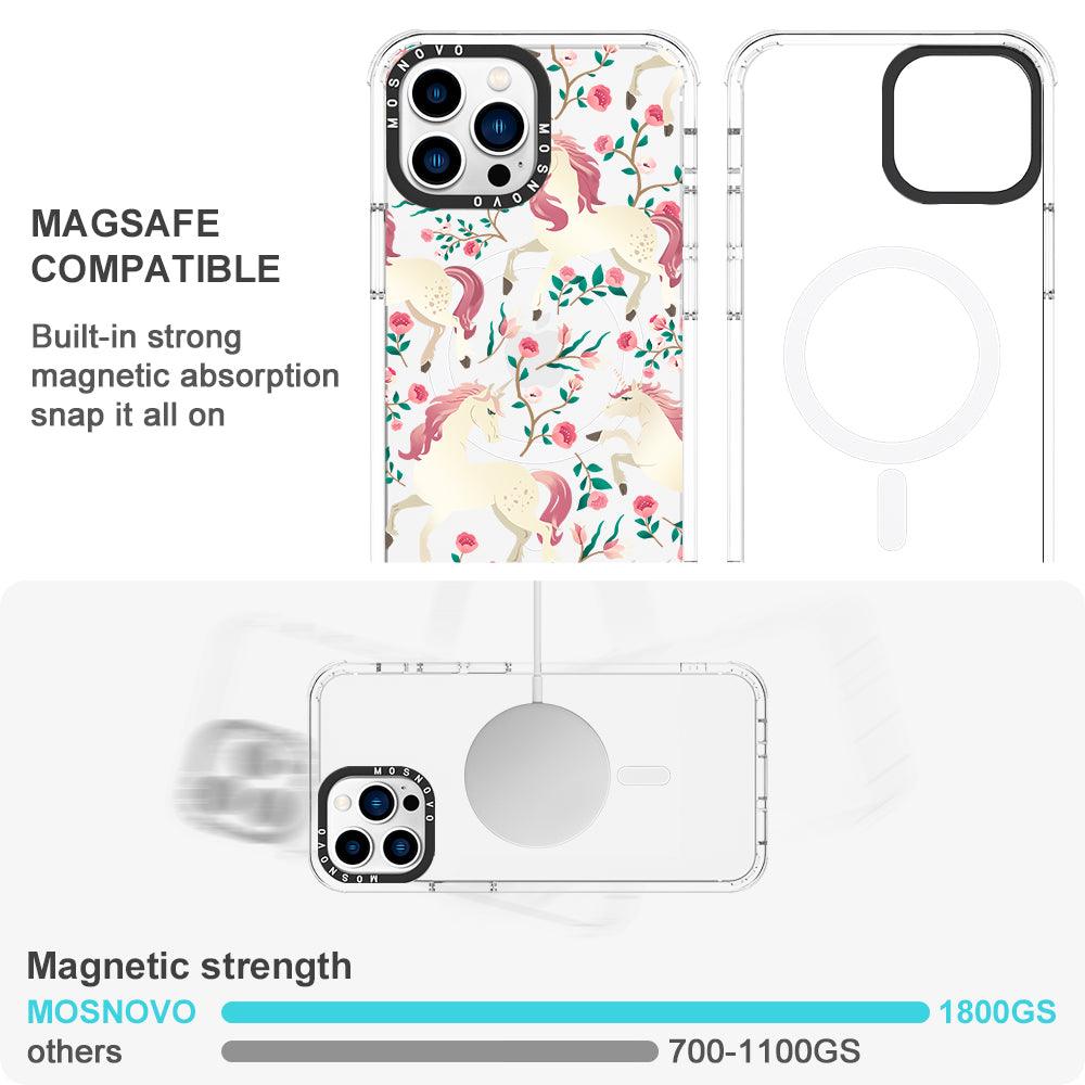 Unicorn with Floral Phone Case - iPhone 13 Pro Max Case - MOSNOVO