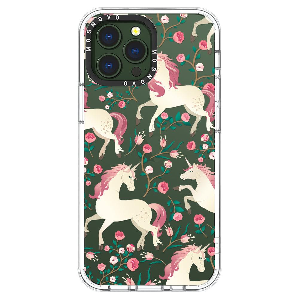 Unicorn with Floral Phone Case - iPhone 13 Pro Max Case - MOSNOVO