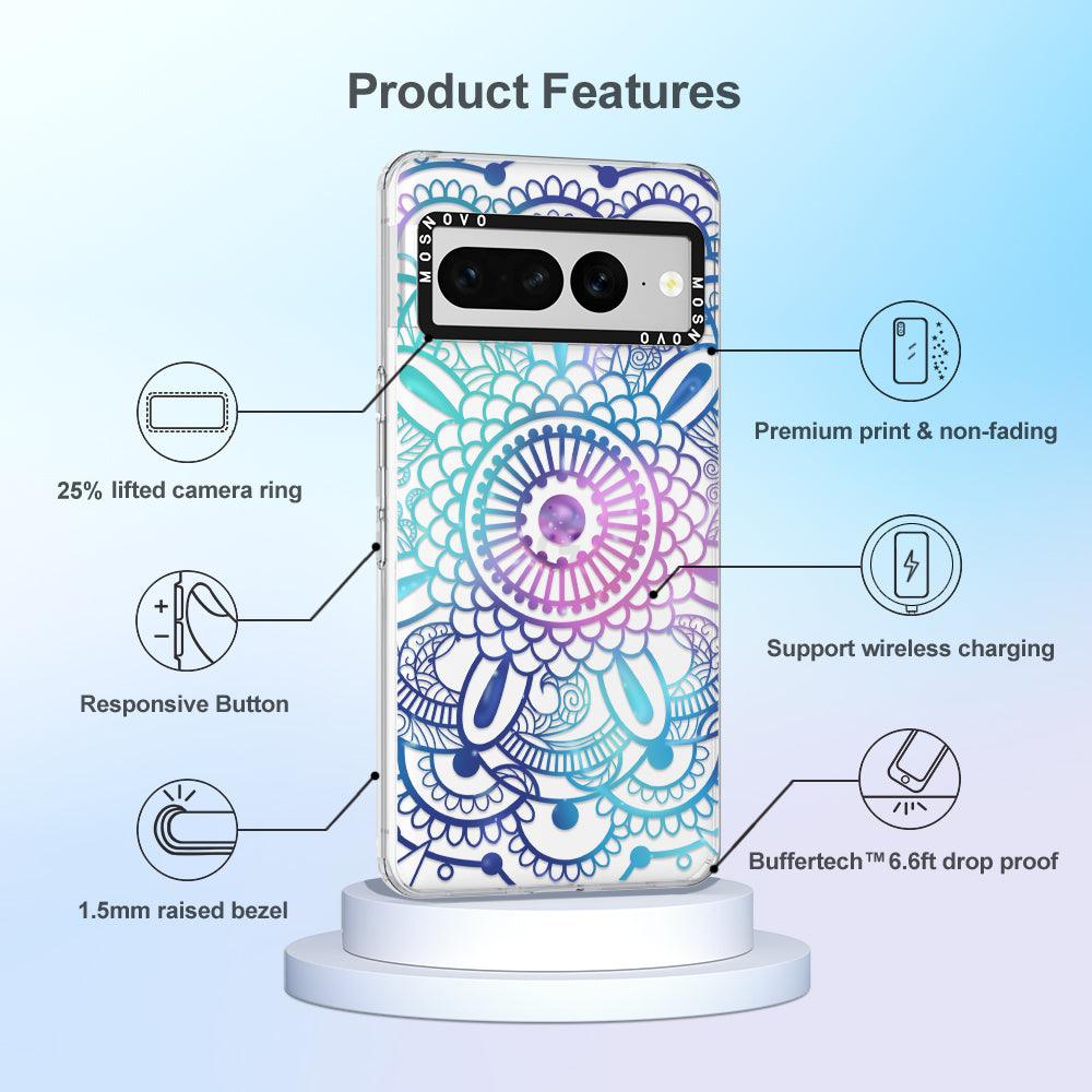 Violet Blue Mandala Phone Case - Google Pixel 7 Pro Case - MOSNOVO