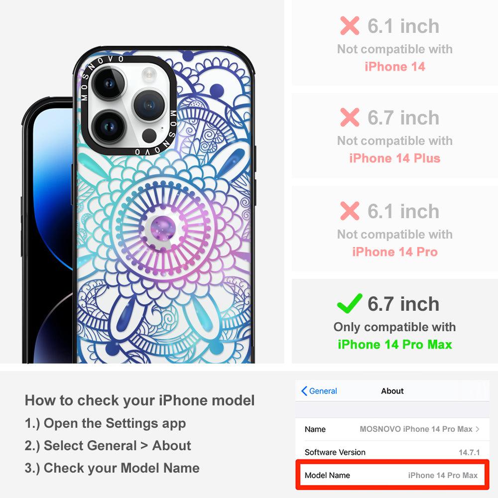 Violet Blue Mandala Phone Case - iPhone 14 Pro Max Case - MOSNOVO