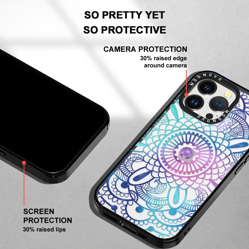 Violet Blue Mandala Phone Case - iPhone 14 Pro Max Case - MOSNOVO