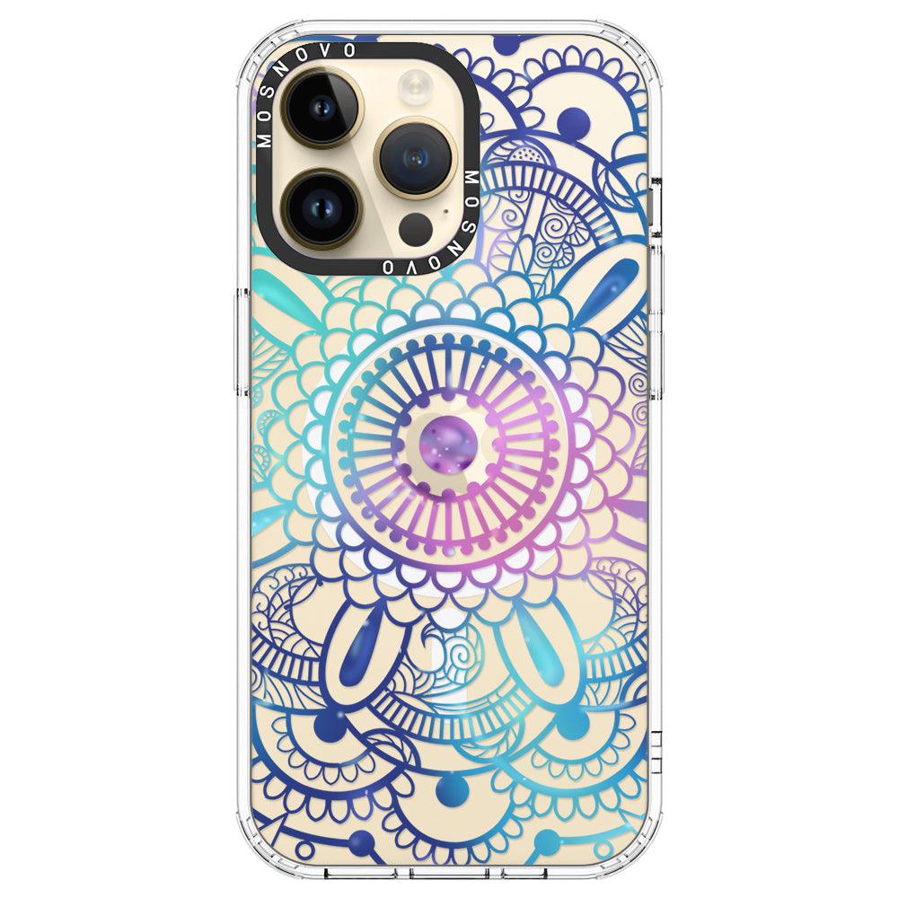 Violet Blue Mandala Phone Case - iPhone 14 Pro Max Case - MOSNOVO