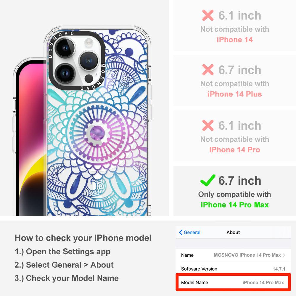 Violet Blue Mandala Phone Case - iPhone 14 Pro Max Case - MOSNOVO