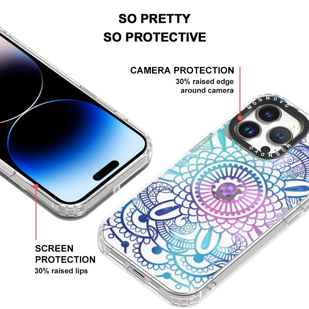 Violet Blue Mandala Phone Case - iPhone 14 Pro Max Case - MOSNOVO