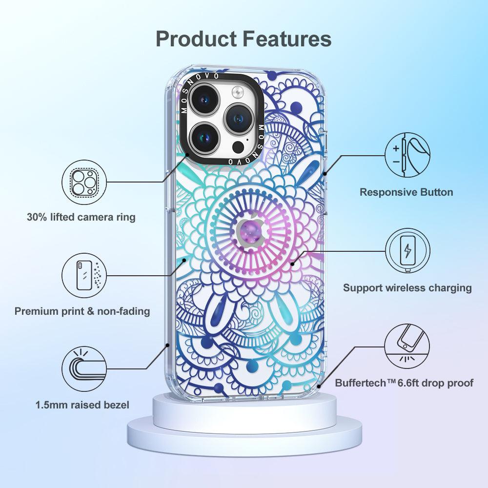 Violet Blue Mandala Phone Case - iPhone 14 Pro Max Case - MOSNOVO