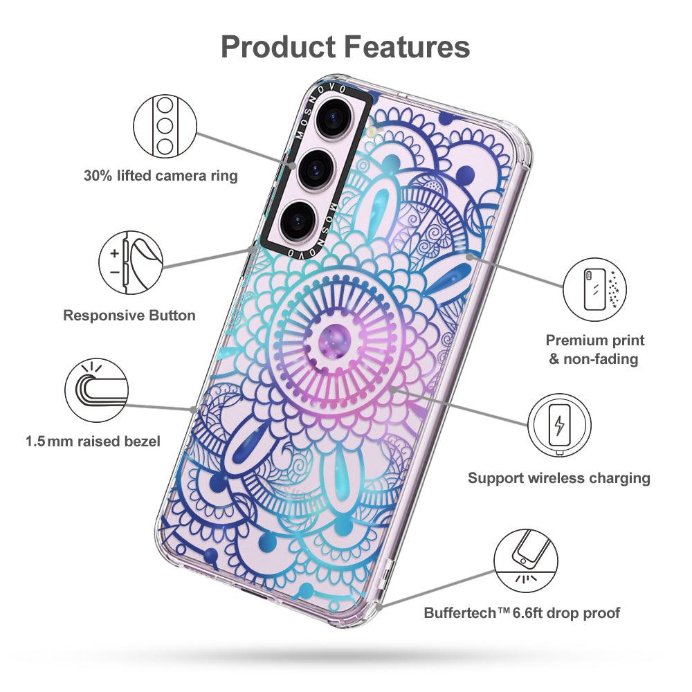 Violet Blue Mandala Phone Case - Samsung Galaxy S23 Case - MOSNOVO