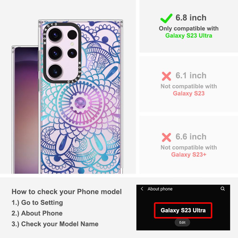 Violet Blue Mandala Phone Case - Samsung Galaxy S23 Ultra Case - MOSNOVO