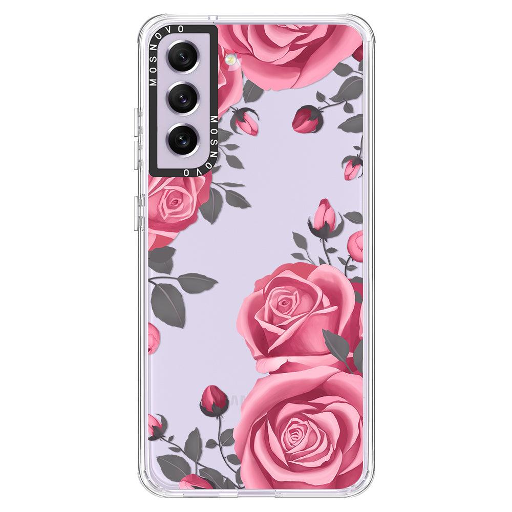 Viva Magenta Flower Phone Case - Samsung Galaxy S21 FE Case - MOSNOVO