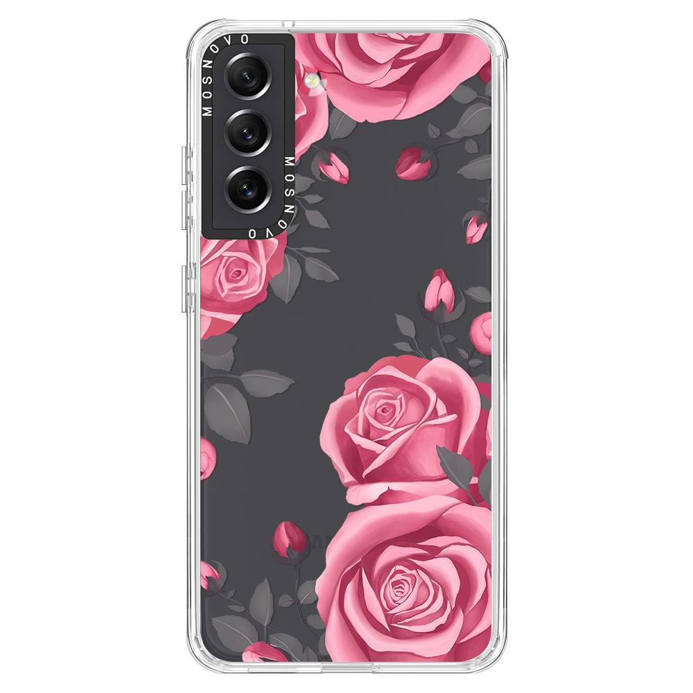 Viva Magenta Flower Phone Case - Samsung Galaxy S21 FE Case - MOSNOVO