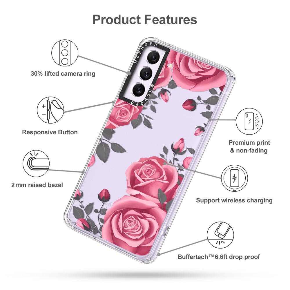 Viva Magenta Flower Phone Case - Samsung Galaxy S21 FE Case - MOSNOVO