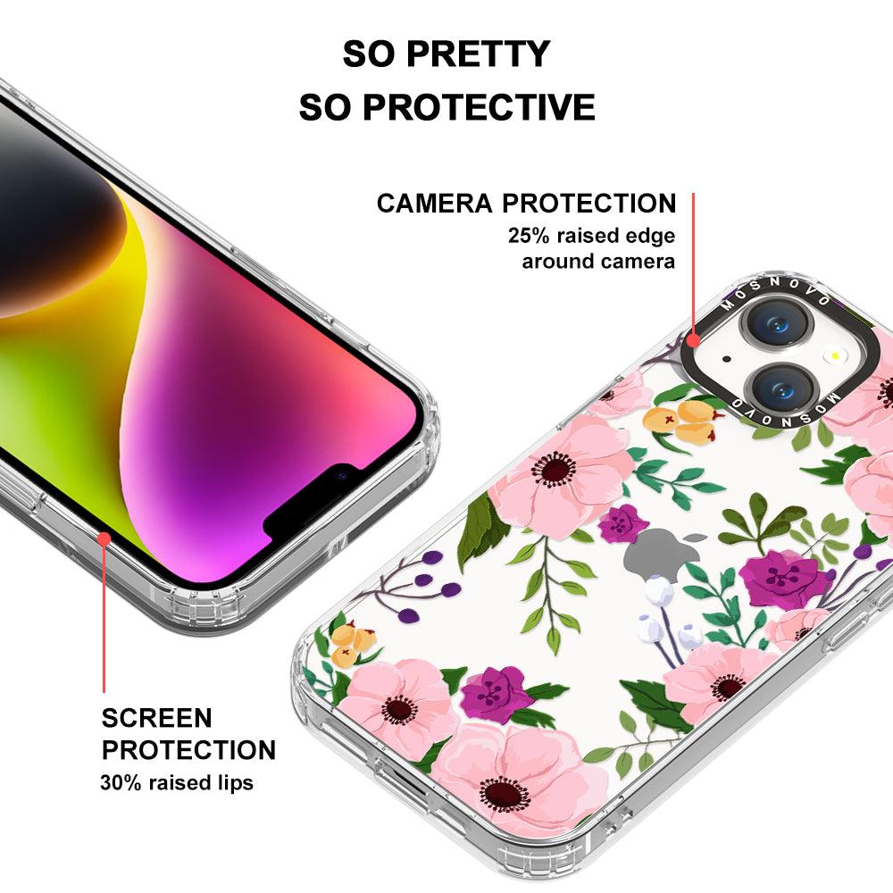 Watercolor Floral Phone Case - iPhone 14 Plus Case - MOSNOVO