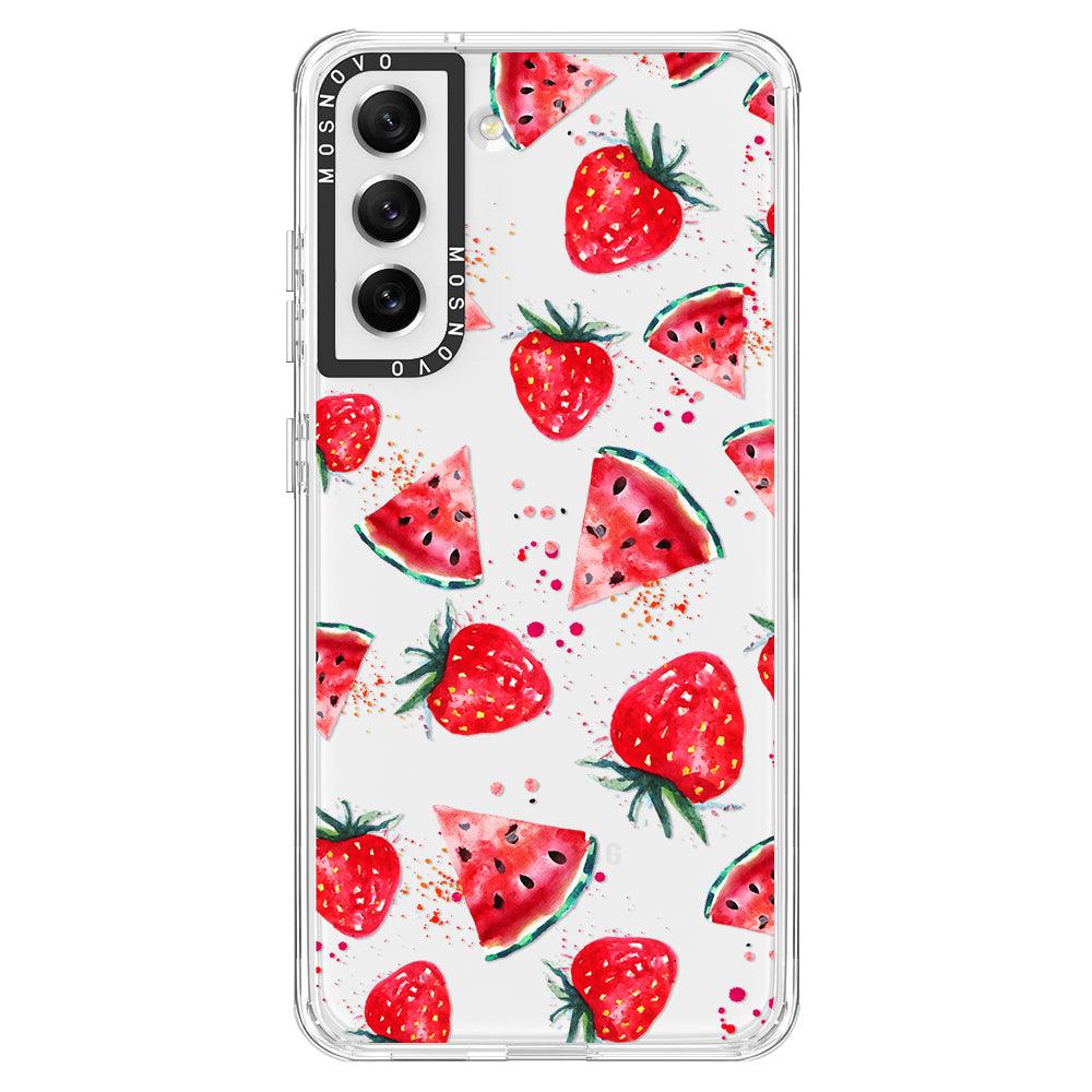 Watermelon and Strawberry Phone Case - Samsung Galaxy S21 FE Case - MOSNOVO