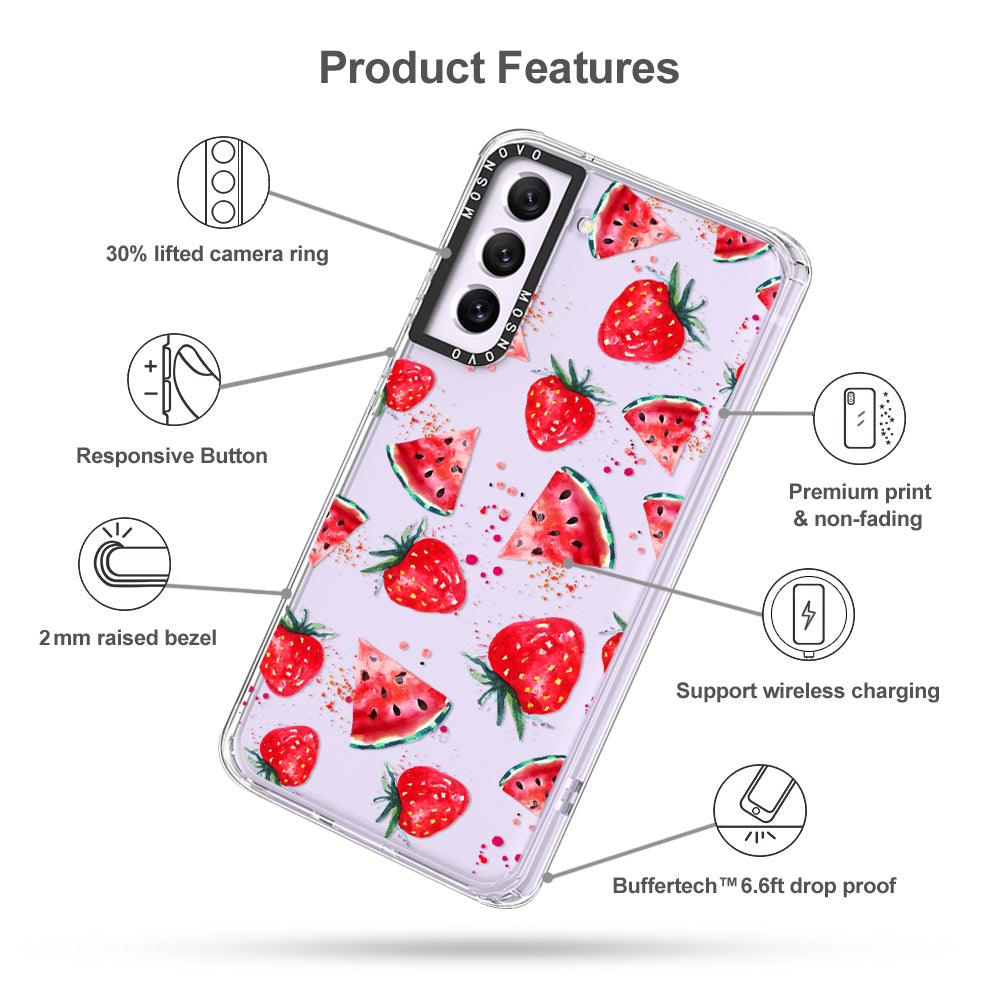 Watermelon and Strawberry Phone Case - Samsung Galaxy S21 FE Case - MOSNOVO