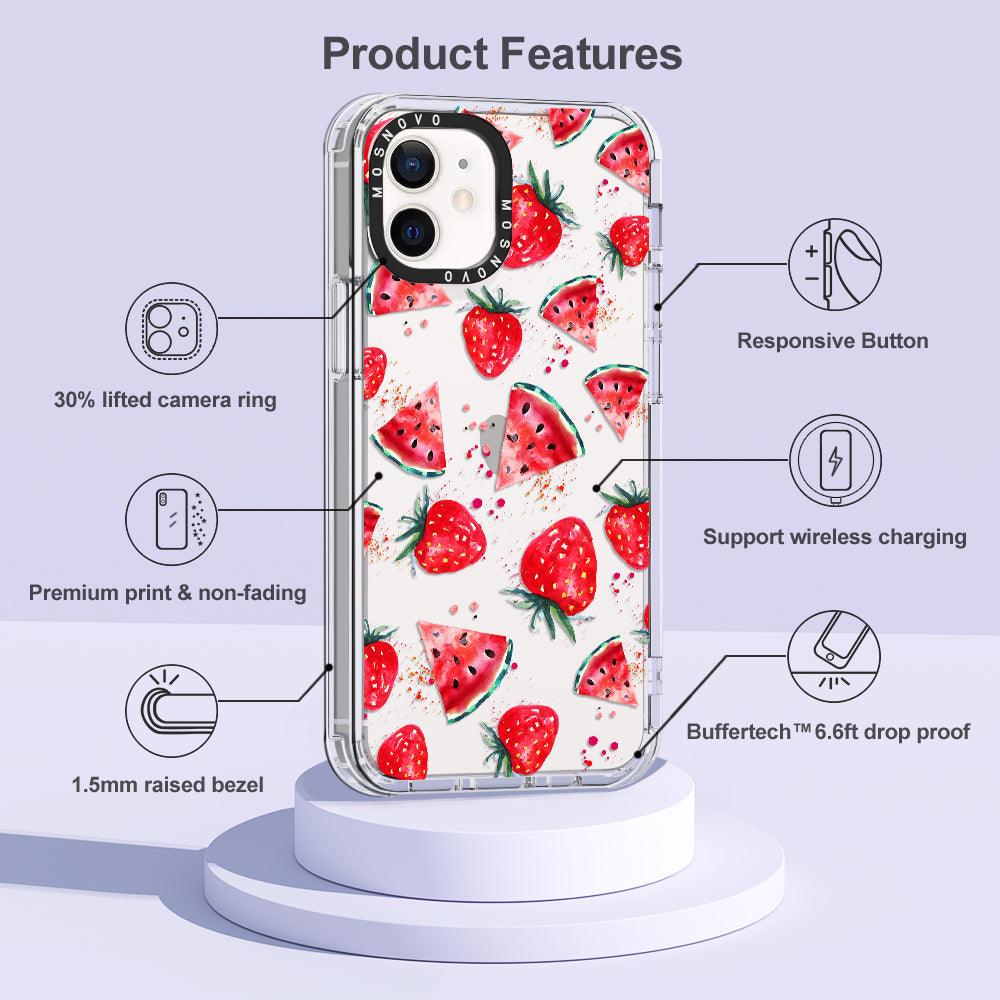 Watermelon Strawberry Phone Case - iPhone 12 Case - MOSNOVO