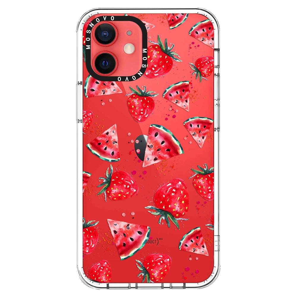 Watermelon Strawberry Phone Case - iPhone 12 Case - MOSNOVO