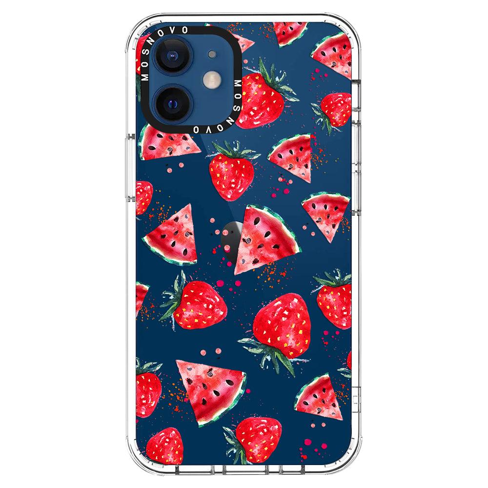 Watermelon Strawberry Phone Case - iPhone 12 Case - MOSNOVO