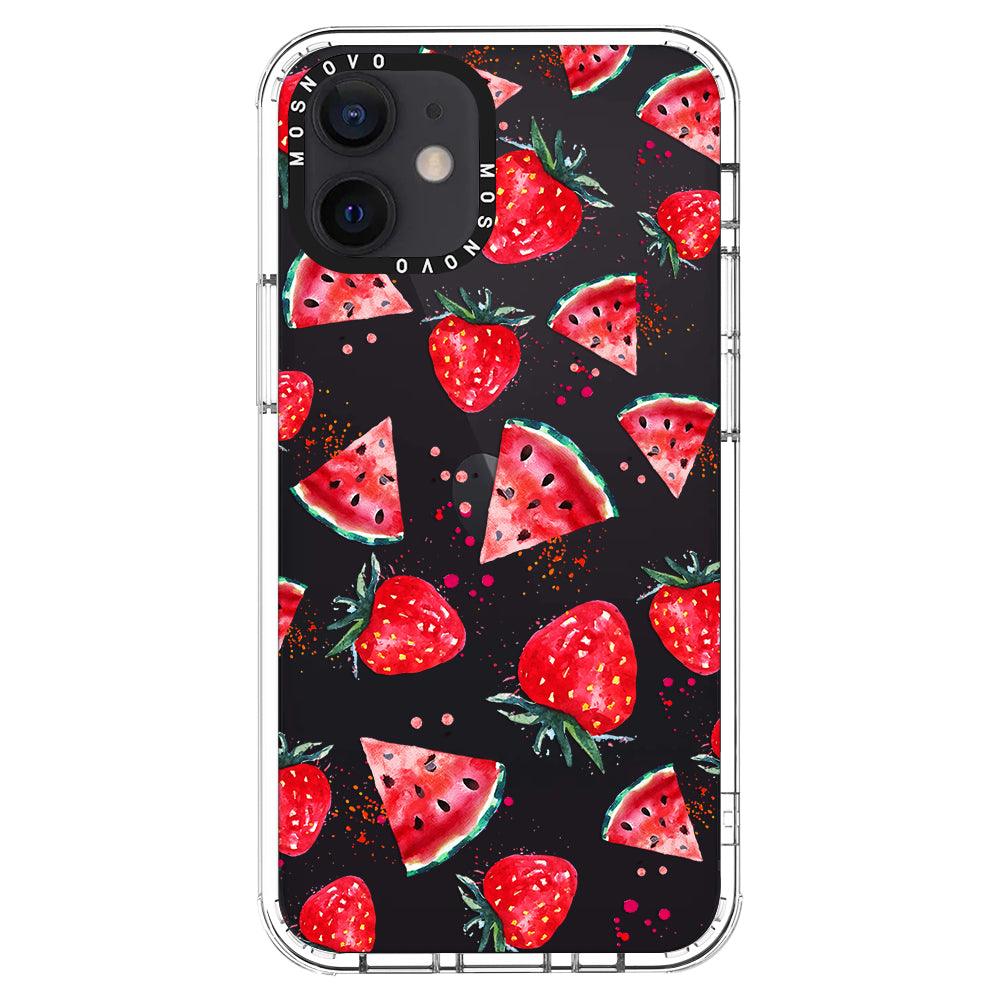 Watermelon Strawberry Phone Case - iPhone 12 Mini Case - MOSNOVO